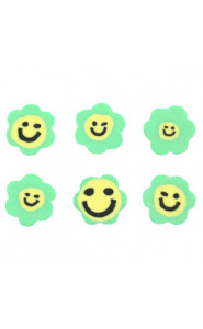 Katsuki beads 10mm flower Smiley Green